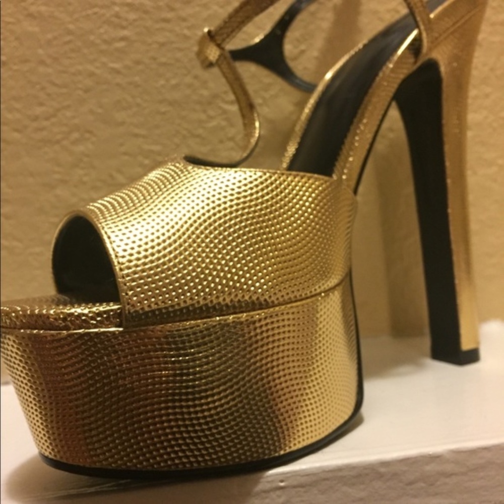 ALDO Gold Platform Heels